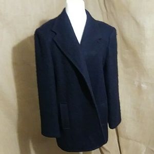Classic Black Reil Brand Vintage Wool and Mohair Coat Size 12ish?